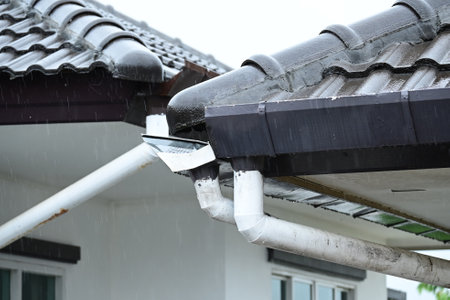 gray roof of house residential with rain