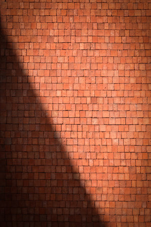 brown brick wall textured, construction industryの写真素材