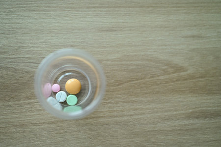 colorful tablets for treat patient have a good health in the hospital