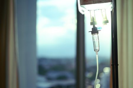 intravenous fluid for treat patient in the hospitalの写真素材