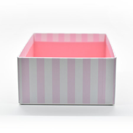 beautiful pink box on white background, package for design