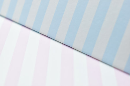 closeup striped pink and blue paper box, package for design