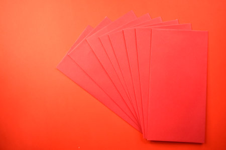 red envelope on red background for card design on chinese day