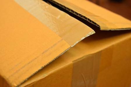 brown paper box open, packaging industryの写真素材