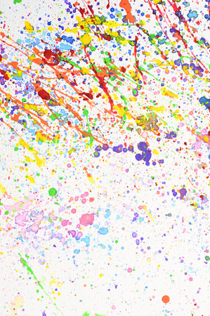 water colour splash on white paper, colorful art design