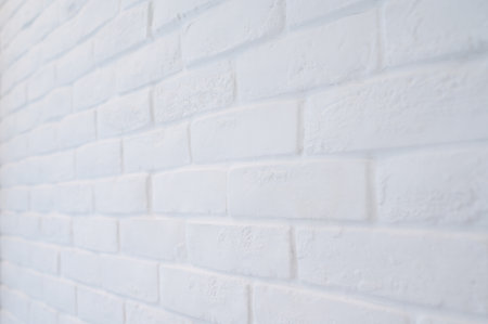 white brick wall texture background, interior designの写真素材