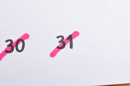 white calendar of last day on month, concept new year and countdownの写真素材