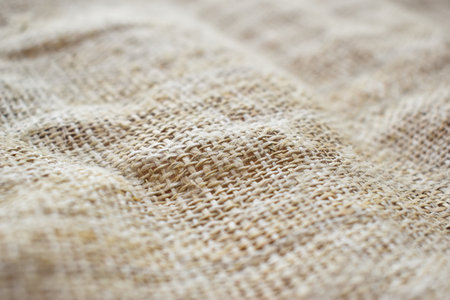 brown sackcloth texture background, crumpled burlap fabric textile for design
