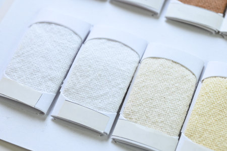 sample white color shade of colorful fabric textile of clothing industry