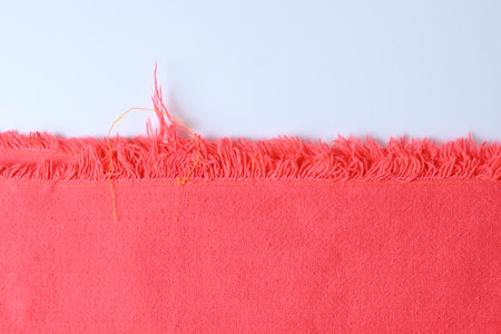 red fabric textile on white background, object for fashion cloth design
