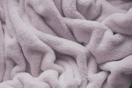 pink soft fluffy blanket textileの写真素材