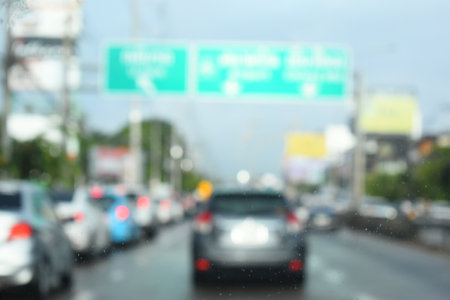 traffic jam in the city, blurred image