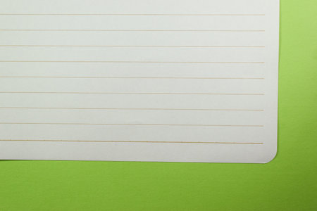 line paper texture on green background,  blank sheet notebookの写真素材