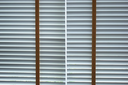 white window blinds in home, object for decorate interior of houseの写真素材