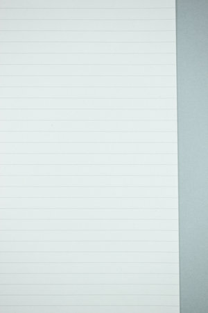 line paper texture on grey background,  blank sheet notebookの写真素材