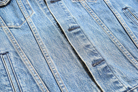 seam of blue denim texture background, jean fashion style