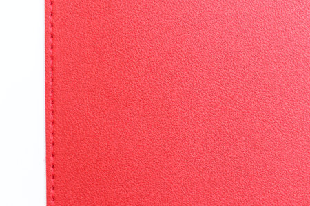 shiny red leather texture isolated on white background