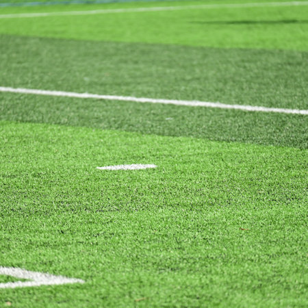 artificial green grass background for playgroundの写真素材