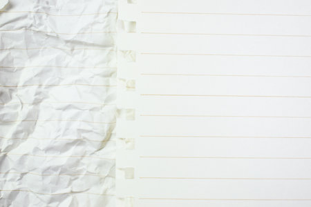 crumpled line paper texture background,  blank sheet notebookの写真素材