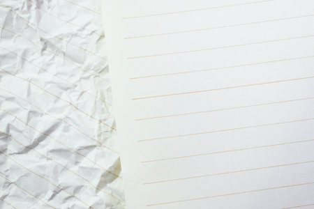 crumpled line paper texture background,  blank sheet notebookの写真素材