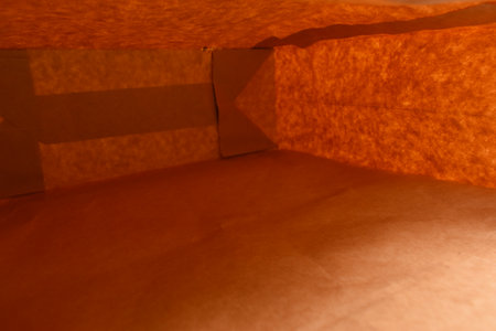 inside of brown paper bag background, recycle material