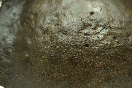 brown chocolate cake bake on aluminum foil paperの写真素材