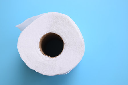 white paper tissue on blue backgroundの写真素材