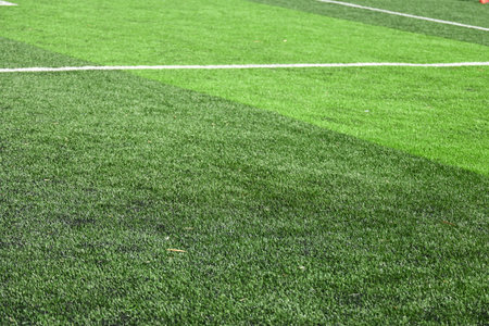 artificial green grass background for playgroundの写真素材