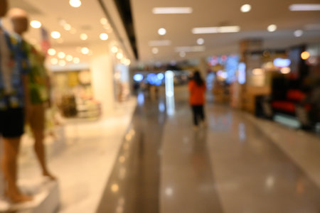 defocus interior of department store, blur backgroundの写真素材