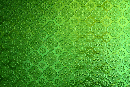 green floral glass pattern background, interior designの写真素材