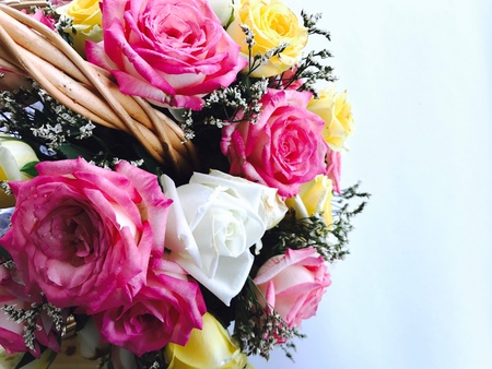 Roses bouquet with space for writingの素材