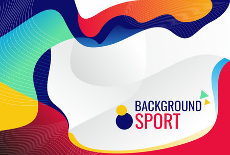 trendy colorful wave sport background. Modern colored poster for sports. Vector illustrationのイラスト素材