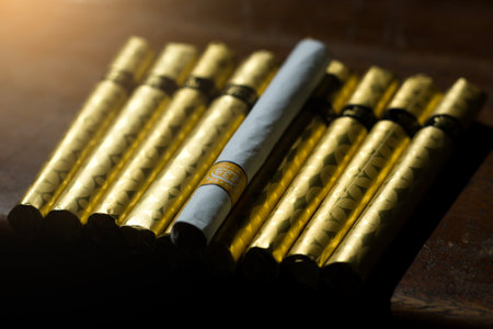 pringsewu, Lampung, 01 January 2024; DJI SAM SOE Super Premium cigarette products are made by PT. HM SAPERNA Tbk Surabaya- Indonesiaのeditorial素材