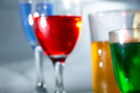 collection of colorful cocktails with blurred photo, alcohol drinks concept backgroundの写真素材