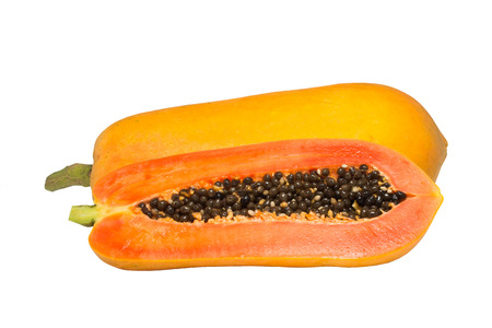 papaya in white backgroundの写真素材