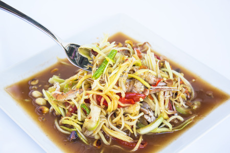 Papaya salad (Som Tam) Thai cuisine spicy deliciousの写真素材