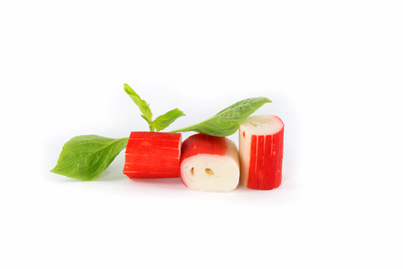 surimi on white backgroundの写真素材