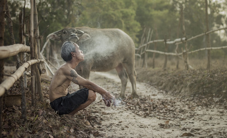 Smoking is relaxed Hall of Famer. Even dangerousの写真素材