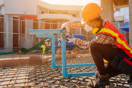 Constructions concept worker at the construction siteの写真素材