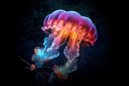 jellyfish in the undersea with Ai Generatedの素材
