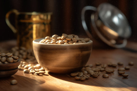coffee beans and cinnamon with AI Generatedの素材