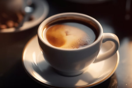 Americano hot coffee cup with Ai Generated.の素材