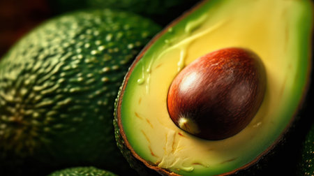 close up of avocado fruit with Ai Generatedの素材