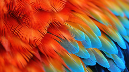 colorful parrot feathers with Ai Generatedの素材
