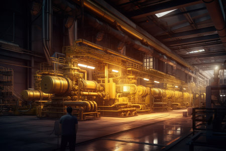 Engineering working at gas turbine electrical power plant industrial and intelligent factory industrialの素材
