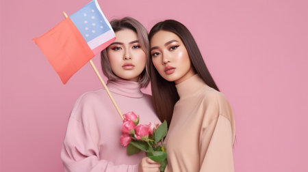 Female lesbian couples LGBT conceptの素材