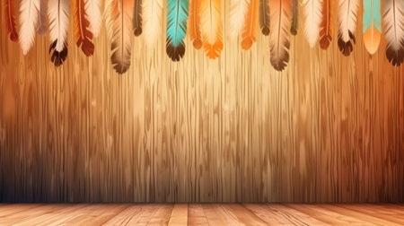 Indian tribe Vintage Feather illustrationの素材