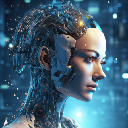 Female Ai robot Artificial Intelligence conceptの素材