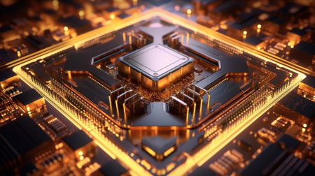 circuit board with processor Central Processing Unit of the computerの素材