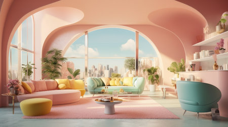 The modern living room in modern color trend 2023-2024の素材